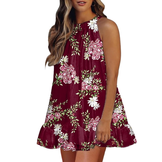 Moda mujer casual sexy impresión vestidos verano sin mangas vendaje vestido Fridja hj4136
