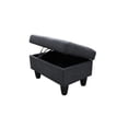 thumbnail image 3 of Pemberly Row L Shaped Black Gray Couch with Ottoman(Pillows Included) Microfiber, 3 of 12