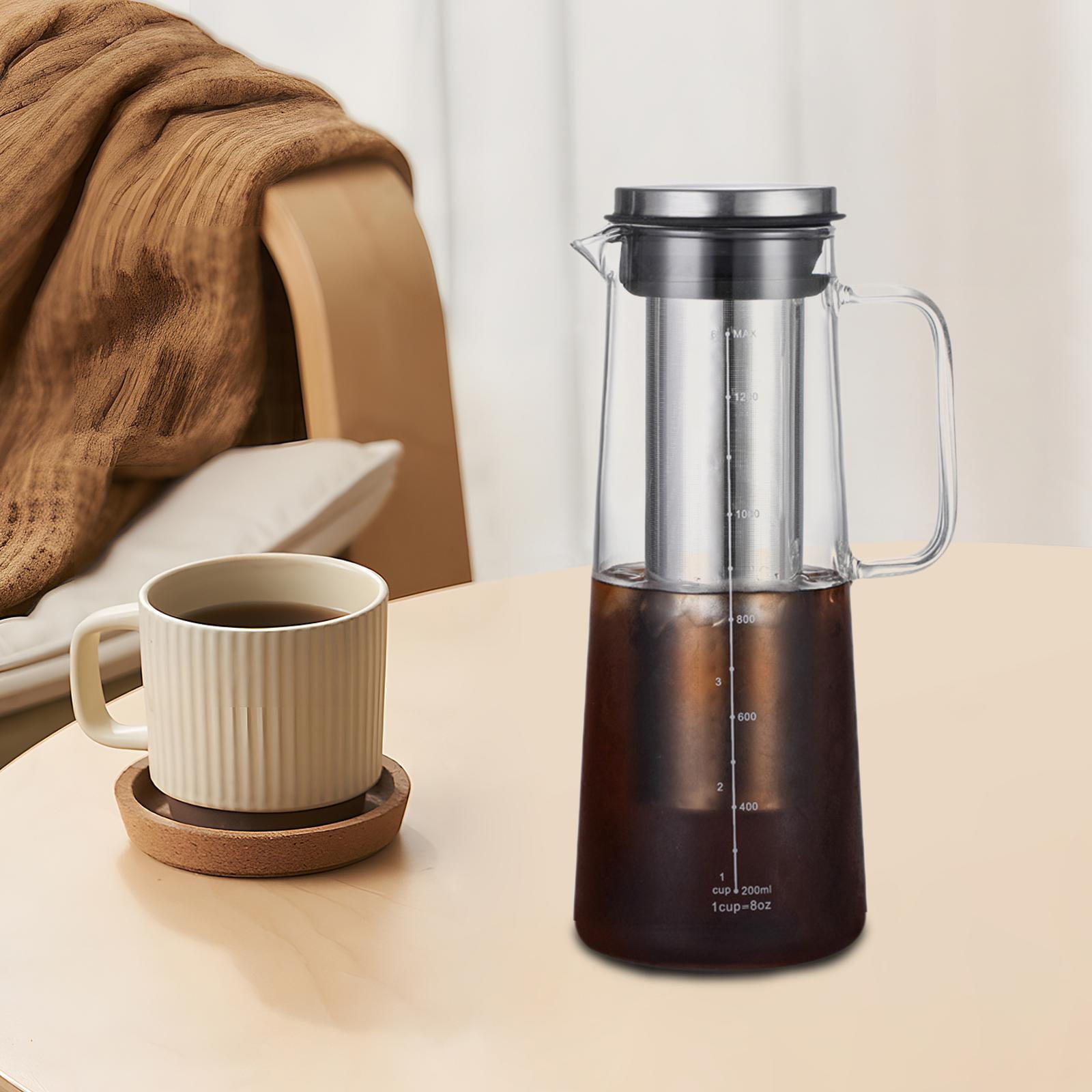 Fiocias Cold Brew Coffee Maker with Removable Filter with Heavy Duty Glass Body Iced Tea 1400ml