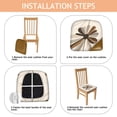 thumbnail image 4 of Brown Flowers Pattern Seat Covers for Dining Room Chairs Set Of 4,Stretch Printed Washable Chair Seat Cover with Elastic Ties and Button,Removable Waterproof Couch Cushion Covers, 4 of 6