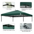 thumbnail image 4 of 10x10 Pop Up Canopy Replacement Top Cover with Air Vent for Straight Leg Canopy Tent, Waterproof for Outdoor Garden Patio Camping Sun Shade(Top Only) (Green, 1), 4 of 7