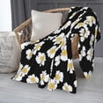 thumbnail image 6 of Throw Blanket, Soft Flannel Throw Blanket for Couch, Bed, Travel, Living Room & Home Decor, Cozy Lightweight Warm Fluffy Fuzzy Blankets for Adults Women Girls (50×40 Inch, Daisy), 6 of 7