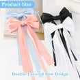 thumbnail image 3 of 4PCS Hair Bows for Women Girls Silky Bow Hair Ribbon Clips with Long Tail Alligator Metal Clips Hair Bows, 3 of 7