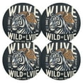 thumbnail image 2 of Tiger Leopard Wildlife Black Round Placemats Plate Mats 15 Inch Non-Slip Heat Resistant Washable PVC Set Indoor for Kitchen Dining Table 1PC, 2 of 6