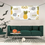 ZICANCN Banner Yard Signs, Tropical Leaves Pineapple Illustration Party Wall Decor for Indoor Outdoor Room, Small Size