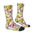 thumbnail image 3 of Uemuo Butterflies2 Pattern Women's Crew Socks, Soft Durable Breathable Moisture-Wicking with Odor Control Cotton socks, 3 of 9