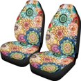 thumbnail image 1 of Suhoaziia Auto Accessiores Car Seat Covers Full Set of 2,Breathable Boho Mandala Flower High Back Front Seat Cover,Waterproof Saddle Blanket Seat Covers for Van Truck Vehicle, 1 of 6
