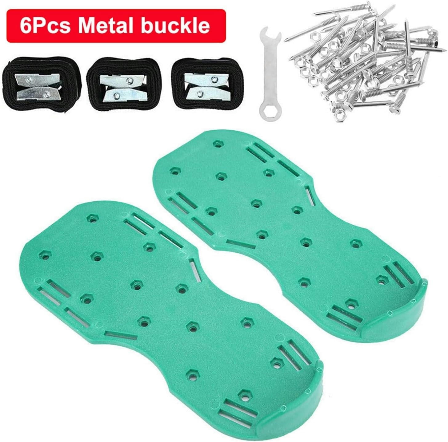 Lawn Aerator Shoes 1 Pair Grass Spiked Gardening Walking Revitalizing Lawn Aerator Sandals Nail Shoes Yard Garden Tool Scarifier Cultivator