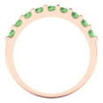 thumbnail image 5 of 0.63 ctw Wedding Band for Women - 18K Rose Gold Simulated Green Diamond Stackable Eternity Ring, 5 of 6