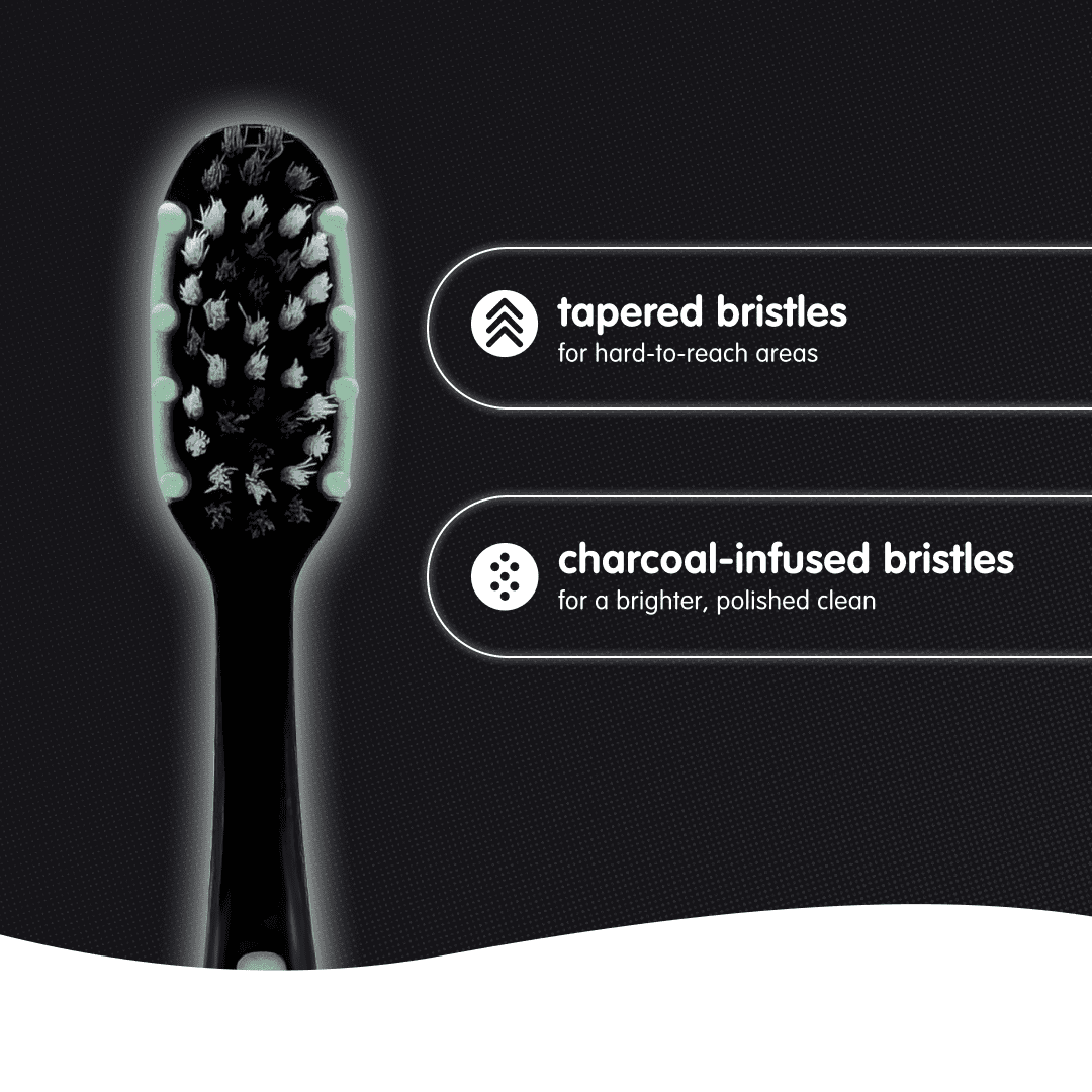 Brush Buddies Charcoal Complete Clean Toothbrushes with Soft Bristles, 10 Pack
