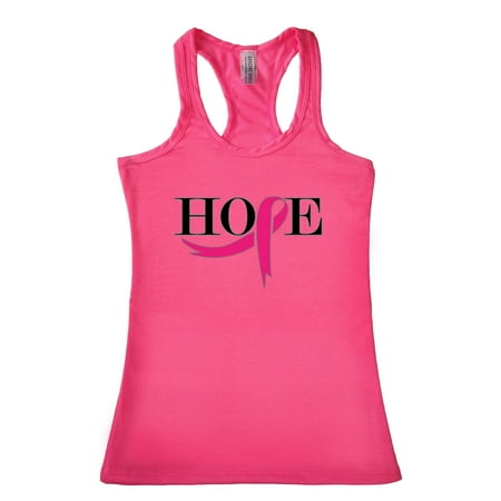 Butterfly Ribbon Womens Tank - Women's Ribbon of Hope Breast Cancer Awareness Racerback TANK TOP PINK