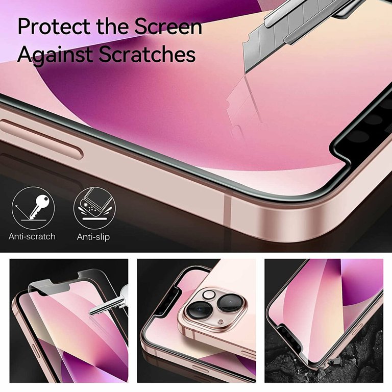 Basics Smartphone Tempered Glass Screen Protector for iPhone 13 Pro  Max, 2-Pack, 7 L x 3.62 W