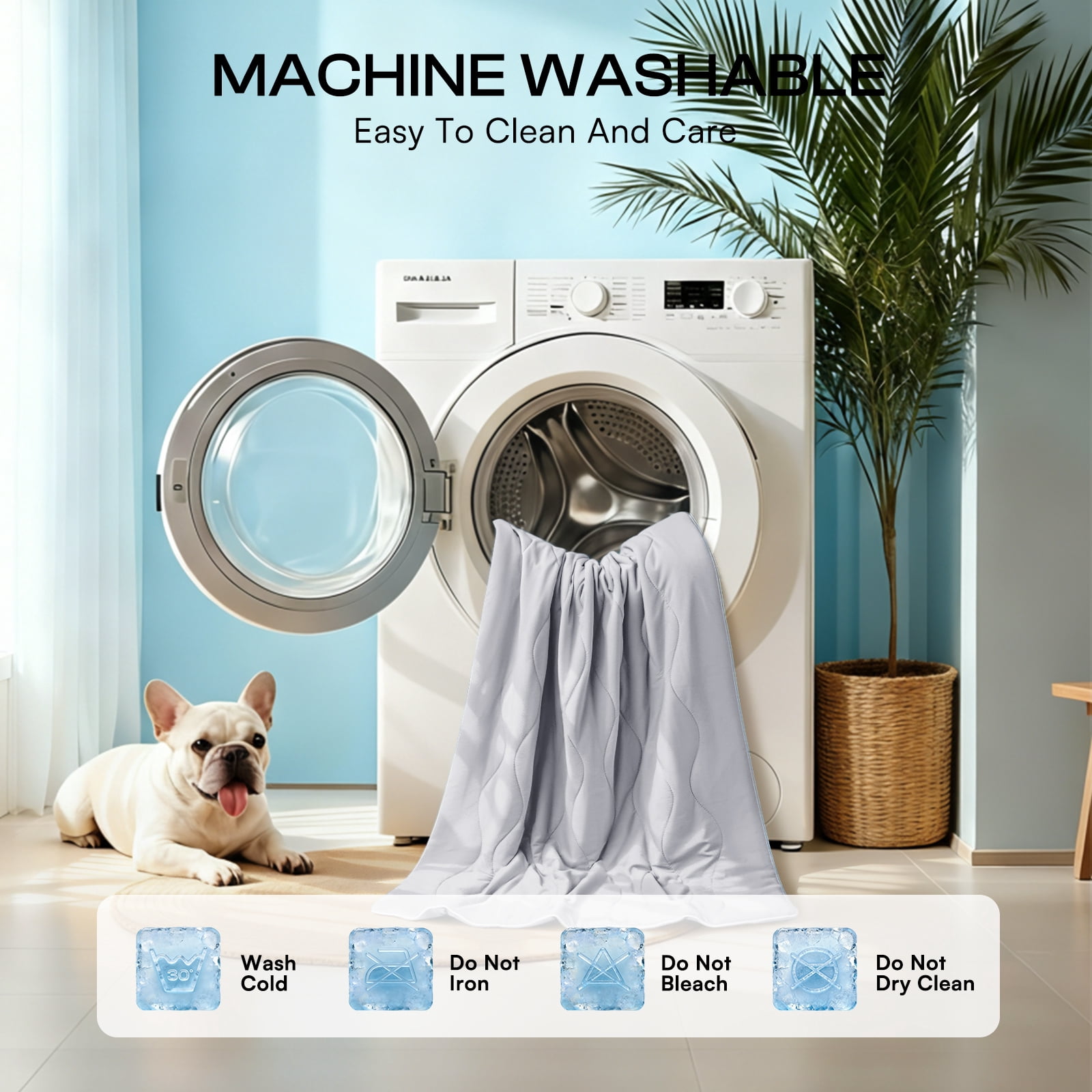 Luciphia Premium Cooling Dog Blanket Washable Q-MAX>0.5 Small Medium Large Pet Mat Puppy Cat Self-Cooling Soft Breathable Calming Throw for Sofa Crate Bed