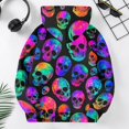 thumbnail image 5 of Grblisyd Halloween Girls Oversized Hoodies Skeleton Floral Print Pullover Sweatshirts Kids Fashion Casual Outfits Fall Winter Clothes, 5 of 5