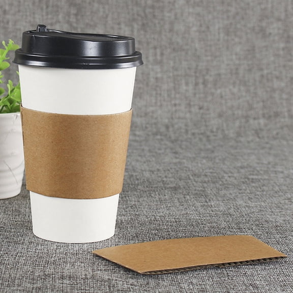 SOPOTUTU 25Pcs Paper Coffee Cup Sleeves, Drink Cup Covers, Protective Bottle Insulators for Hot Beverages