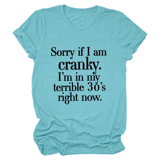 Fesfesfes Summer Tops for Womem Tshirt Women's Casual Funny Letter Printed Round Neck Short Sleeve Tops Blouse T-Shirt Crewneck T Shirt Tunic Blouse Under 10$