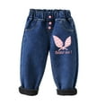 thumbnail image 2 of Spazoro Child Kids Girls Sweatpants, Fall Winter Cute Print Casual Loose Pants for Little Girls Blue Size 3 T, 2 of 4