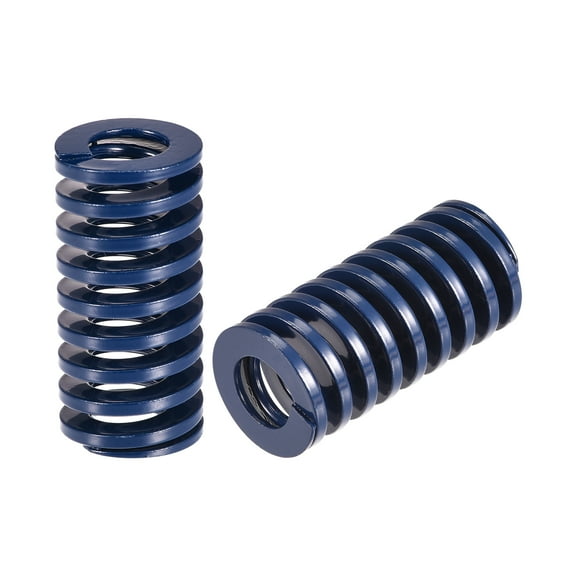 Uxcell Die Spring 2 Pack 20mm OD 40mm Long Spiral Stamping Light Load Compression Die Springs, Blue
