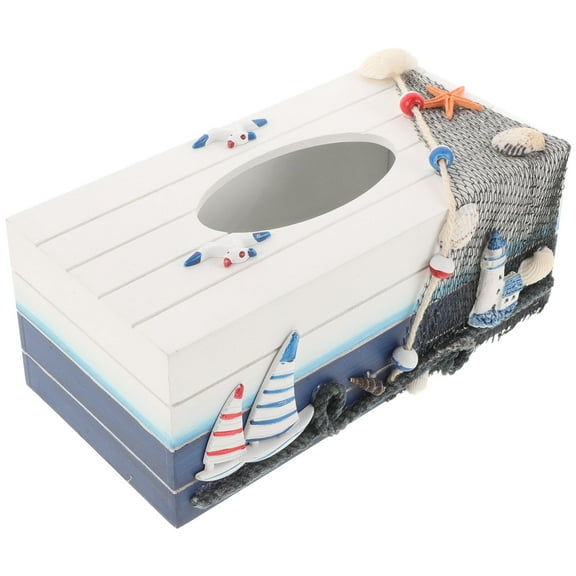 Masteelf Mediterranean Tissue Box for Home Storage Made of Plastic Multi Color Fits Most Tissues 1PC