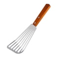 thumbnail image 2 of (2 piezas) Espátula para pescado, espátula para huevos, espátula de cocina de acero inoxidable, espátula para parrilla, espátula ranurada con mango de madera para cocinar pescado, carne, 2 of 5