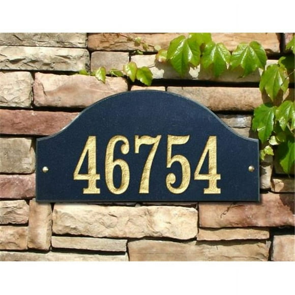 QualArc RID-LOGO-BP 9 in. Ridgecrest Arch Polished Black Stone Color LOGO Plaque