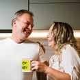 thumbnail image 3 of 3drose, Oy Vey Blue Lettering on a Yellow Background, 11oz Two-tone Red Mug, 3 of 6