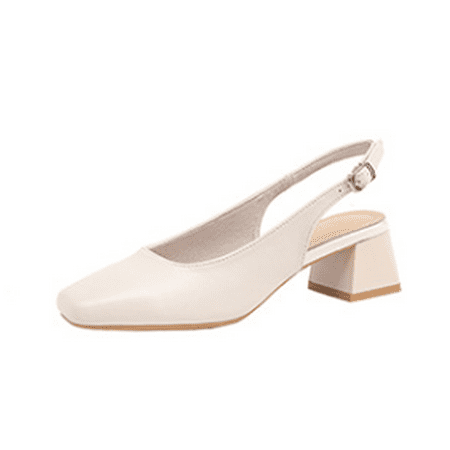 Women s Low Chunky Slingback Heels Square Toe Block Dress Shoes Closed Toe Comfortable Wedding Office Work Pumps