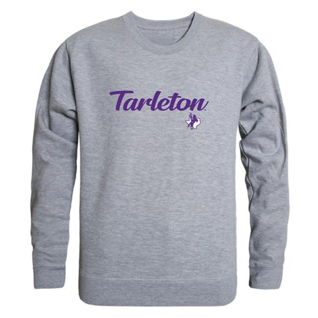 W Republic 556-389-HGY-02 Men Tarleton State Texans Script Crew Fleece, Heather Grey - Medium