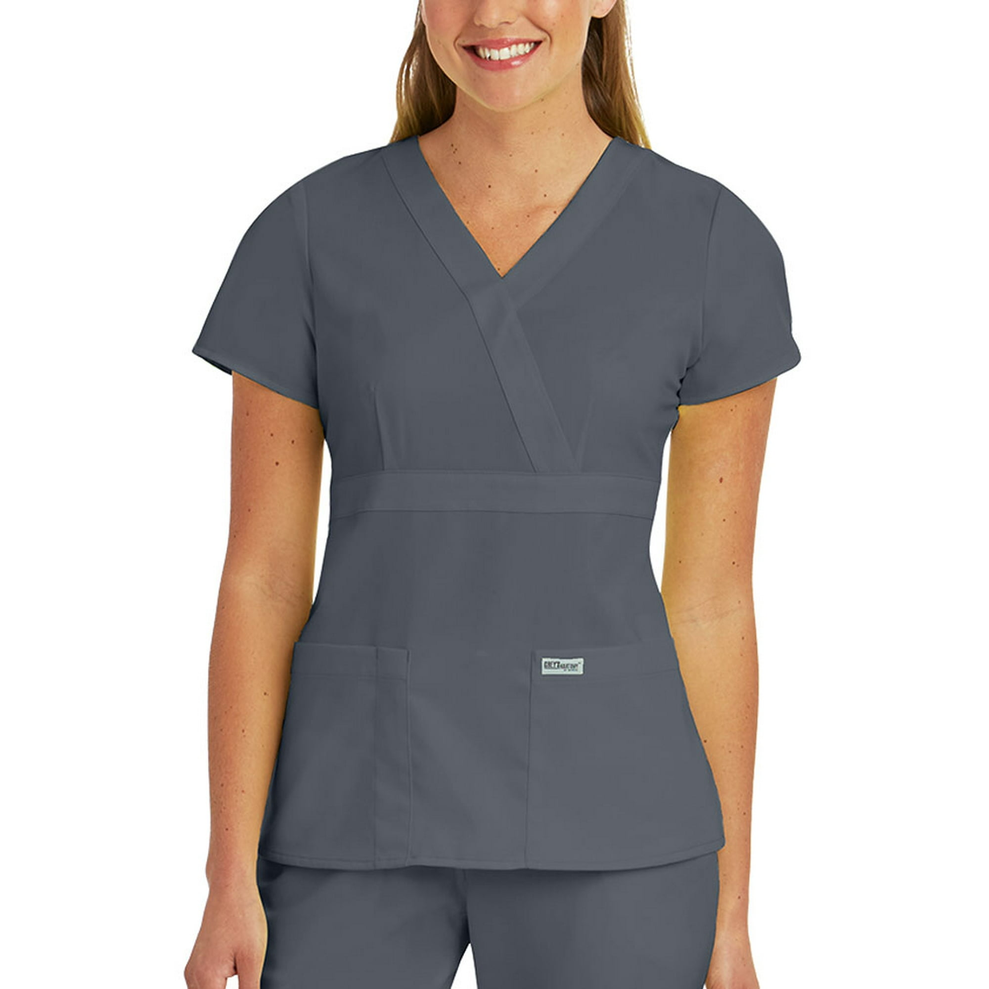 Grey's Anatomy 3 Pockets Mock Wrap Scrub Top - 4153 Top