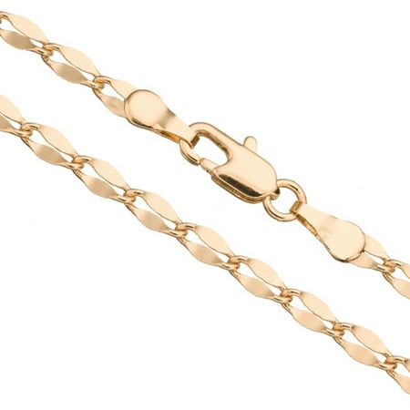 Helix Chain Necklace With Lobster Claw Clasp 24Inch 14K Gold Finished Brass 3mm Chain Width 1pcs/pack (3-Chain Value Bundle), SAVE $2