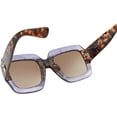 thumbnail image 2 of FEISEDY Oversized Square Sunglasses Multi Tinted Glitter Frame Stylish Inspired B2276, 2 of 15