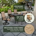 thumbnail image 6 of Hanover Brigantine 7-Piece Modern Outdoor Dining Set | 4 Sling Chairs, 2 Swivel Rockers | 40'' x 70'' Cast-Top Table | Weather, Rust, UV Resistant | Tan | BRIGDN7PCSW-2, 6 of 21