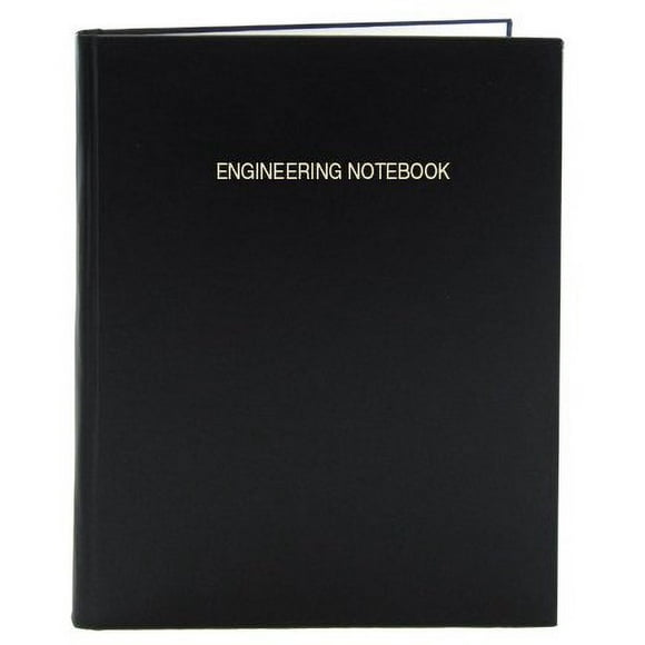 BookFactory Black A4 Engineering Notebook - 168 Pages (5mm Engineering Grid Format), A4 (210mm x 297mm), Black Cover, Section Sewn Hardbound Engineering Lab Notebook (EPRIL-168-4GS-A-LKT4)