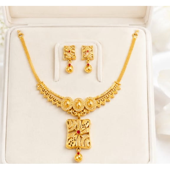 RIVORAH Pearl Paisley Pendant Set