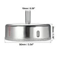 thumbnail image 2 of Uxcell 90mm Diamond Glass Hole Saw Core Drill Bit Nickel Plated 1 Pack, 2 of 5