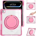 thumbnail image 3 of For iPad Pro 13 (2024) Case with Shoulder Strap Kickstand PC TPU Acrylic Tablet Cover - Rose, 3 of 5