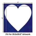 thumbnail image 2 of Royal Blue Suede Picture Frame Mat for 32x32 Frames - Heart Opening for 30x30 Photos - 25 Mats, 2 of 7