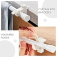 thumbnail image 3 of HEALEEP 2Pcs Windows Rod Hanger Adjustable Support Bracket Plastic White Self Adhesive For Bookcases, 3 of 8