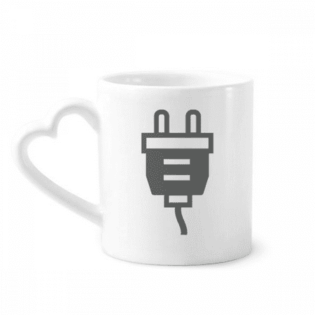 

Black Charging Cable Plug Socket Pattern Mug Coffee Cerac Drinkware Glass Heart Cup