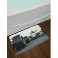 thumbnail image 2 of Cars Bath Mat, Sports Theme Indy Vehicles on an Asphalt Road Motion Blur Formula Race Print, Plush Bathroom Decor Mat with Non Slip Backing, 29.5" X 17.5", Green Grey, by Ambesonne, 2 of 2