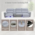 thumbnail image 3 of PonLiving Electric Recliner Sofa with USB Charging 3 Seater Lambswool Fabric Grey White, 3 of 6