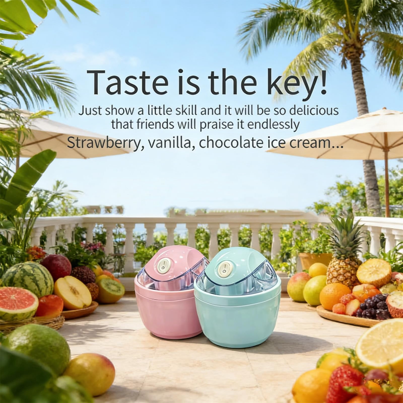 Small Home Mini Ice Cream Maker, 17oz Electric Quick 15-Minute Personal Mini Ice Cream Maker Machine with One-Touch Control for Homemade Frozen Yogurt, Frozen Treats & Sorbet for Family
