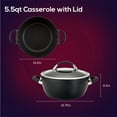 thumbnail image 3 of Circulon Symmetry Hard-Anodized Nonstick Casserole Pan with Lid, 5.5-Quart, Black, 3 of 9
