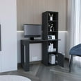 thumbnail image 3 of Depot E-Shop Ripley Writing Desk With Bookcase and Cabinet, Black, 3 of 5