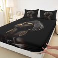 thumbnail image 3 of Feelyou 3D Black Girl Bed Sheets, Western Princess King Sheets, Black Gold Hippie Tribal Sheet Set, Breathable Home Decor, 4-Piece, 3 of 7