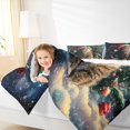 thumbnail image 4 of Manfei Kawaii Christmas Cat Full Size Comforter Sets for Child, Winter Xmas Tree Bedding Comforter Set, Happy New Year Reversible Bedding Sets, Super Cozy Room Decor, 3 Pieces, 4 of 8