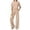 *Khaki, variant on VBVC Women's 2-Piece Color-Block Tracksuit Set, Ladies' Crew Neck Top and Wide Leg Pants For Women, Ladies' Casual Lounge Set With Pockets,Black,S-2XL