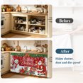 thumbnail image 4 of Red Christmas Cabinet Curtain 28"Wx51"L,Dustproof Storage Cabinet Curtain with Self Adhesive Tape,Xmas Snowman Santa Elk Winter Snowflake Tall Pantry Cover Drape for Kitchen,Utility Closet, 4 of 9