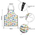thumbnail image 2 of White Cartoon Colorful Dinosaurs Pattern Kids Aprons for Girls and Boys,Adjustable Neck Strap Toddler Aprons for Kids Cooking Baking, 2 of 2