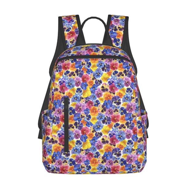 Fotbe The Garden Tricolor Pansy Flower Mochila Ligera para Hombres y Mujeres - Duradera y Resistente al Agua, Ideal para Escuela, Trabajo, Viajes y Uso Diario